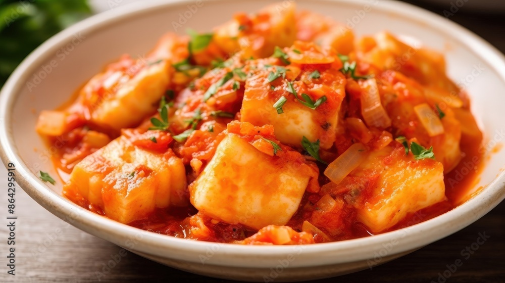 Close-Up of Potato and Tomato Stew Close-Up of Potato and Tomato Stew