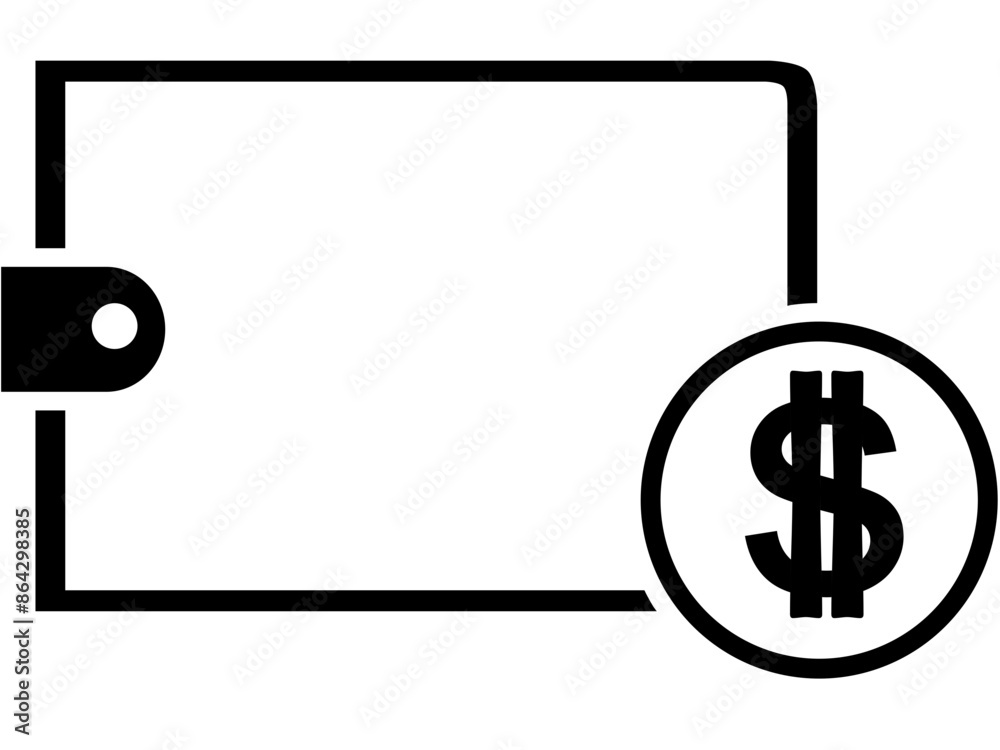 flat vector illustration of wallet and coins icon flat vector illustration of wallet and coins icon
