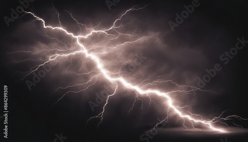 Wallpaper Mural Dramatic lightning bolt illuminating the night sky, showcasing the raw power of nature in a stunning display of atmospheric electricity. Torontodigital.ca