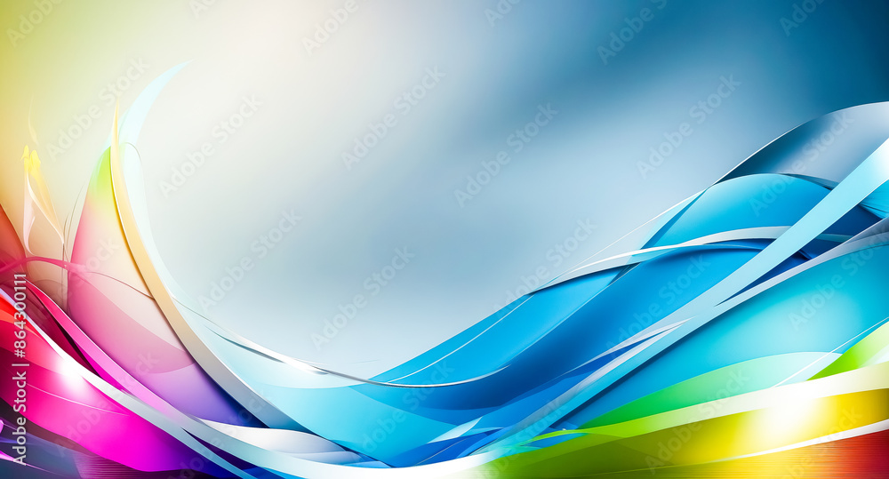 Naklejka premium Abstract Colorful Background With Wavy Lines