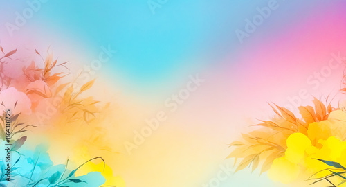 Abstract Floral Background with Blurred Pastel Colors