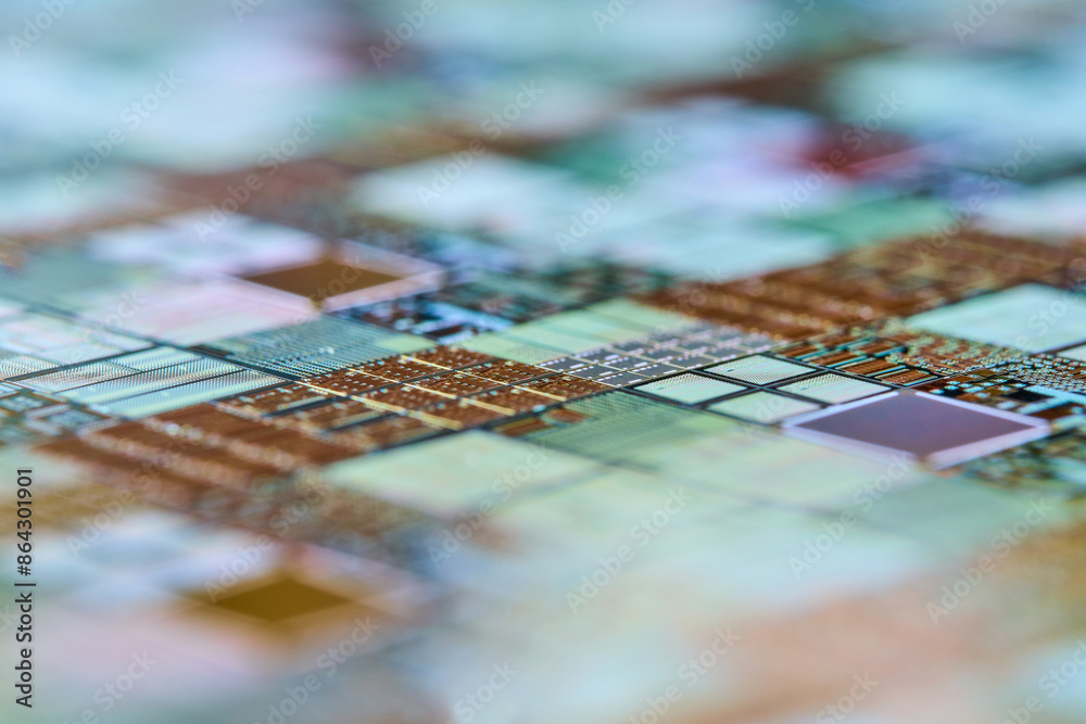 Naklejka premium シリコンウエハのクローズアップ