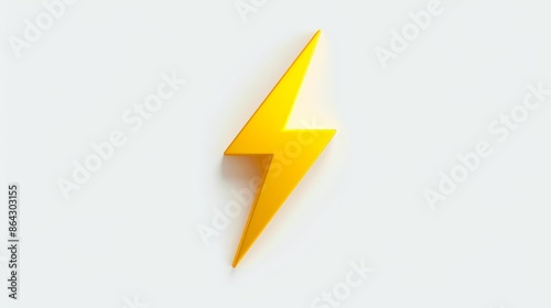 Yellow lightning bolt on white background, minimalistic design. Energy and speed concept Free Download Yellow lightning bolt on white background, minimalistic design. Energy and speed concept - GFXLoad