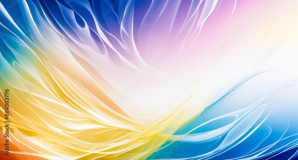 Abstract Flowing Lines in Blue, Yellow and Pink Abstract Flowing Lines in Blue, Yellow and Pink