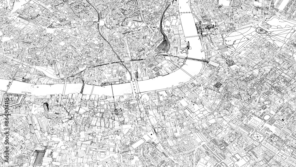 Obraz premium 3D illustration of city and urban in London England
