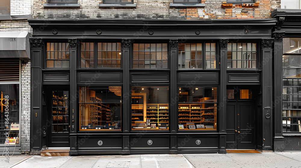 Naklejka premium Facade of a traditional French boutique
