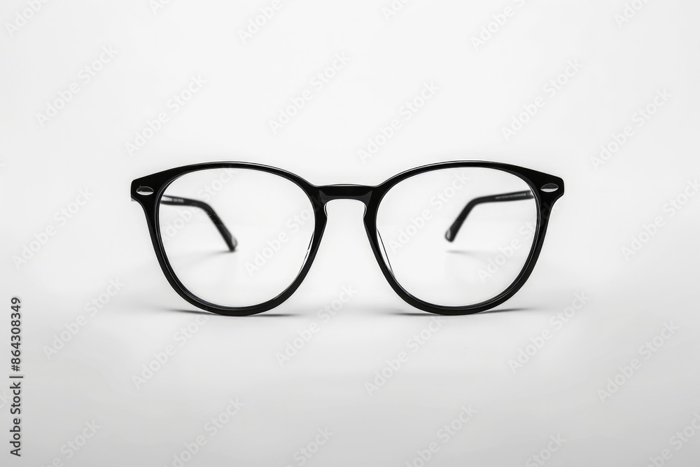 Eyeglasses Isolated On White. Black Frame Eyeglasses with Copy Space on White Background Eyeglasses Isolated On White. Black Frame Eyeglasses with Copy Space on White Background