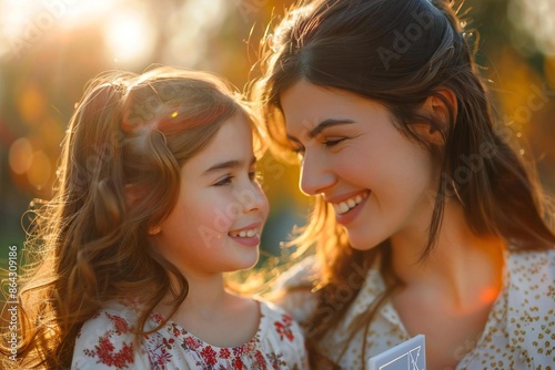 photo of a smiling young mother learning sign language to communicate with her hearing impaired daughter.
