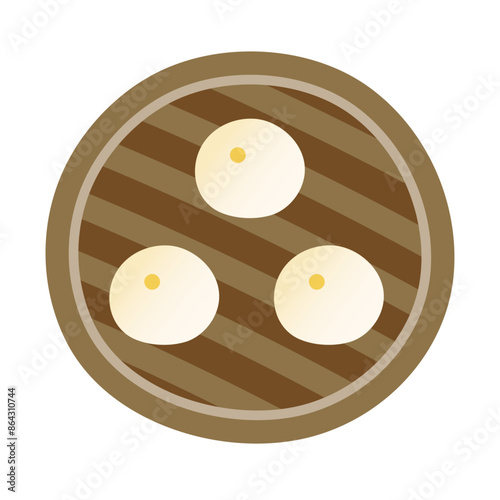 dim sum custard bun vector illustration