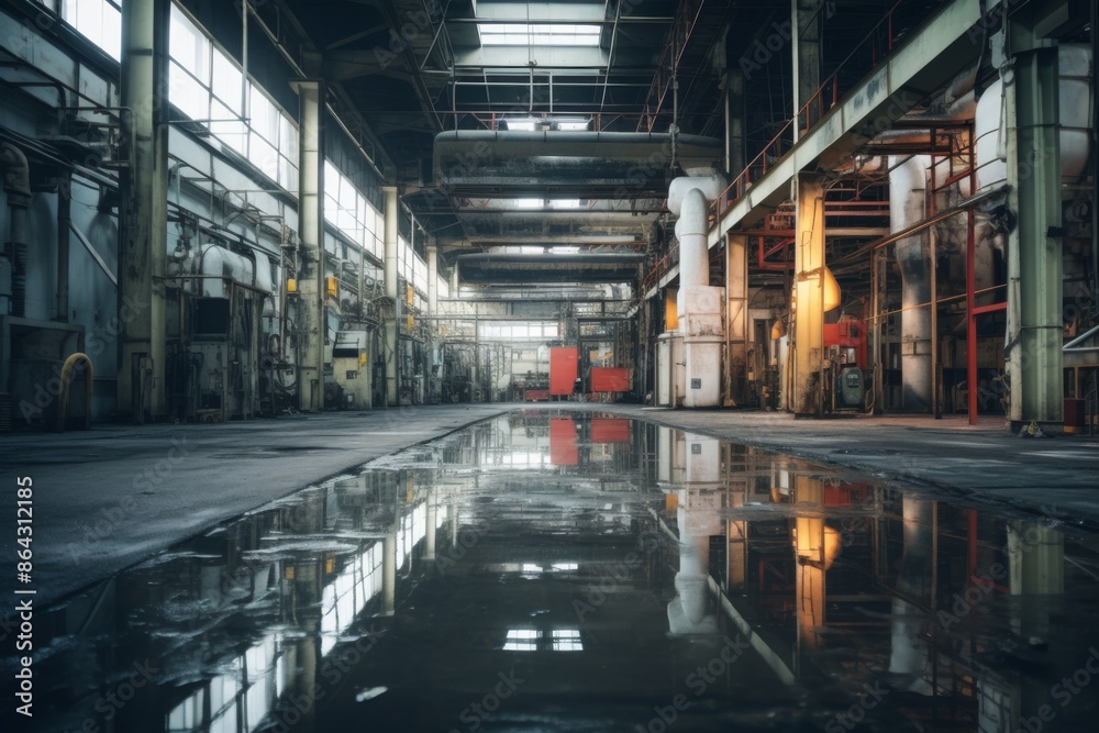 Interior of a empty plastic factory Interior of a empty plastic factory