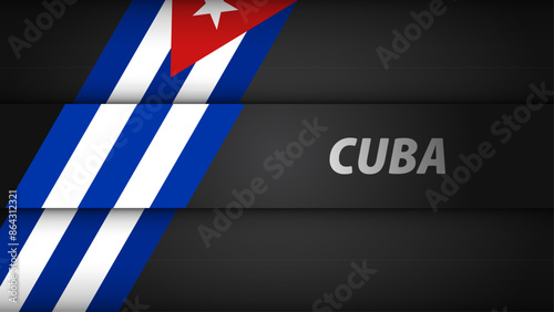 Edge background Cuba graphic and label.