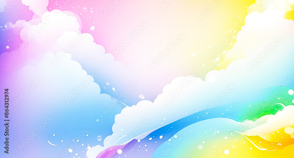Abstract pastel background with clouds and bubbles Abstract pastel background with clouds and bubbles