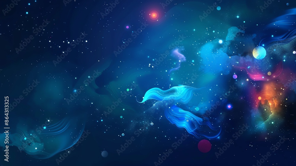 Abstract cosmic background with colorful nebulae, stars, and galaxies in a vast universe, perfect for space and science-themed projects. Abstract cosmic background with colorful nebulae, stars, and galaxies in a vast universe, perfect for space and science-themed projects.