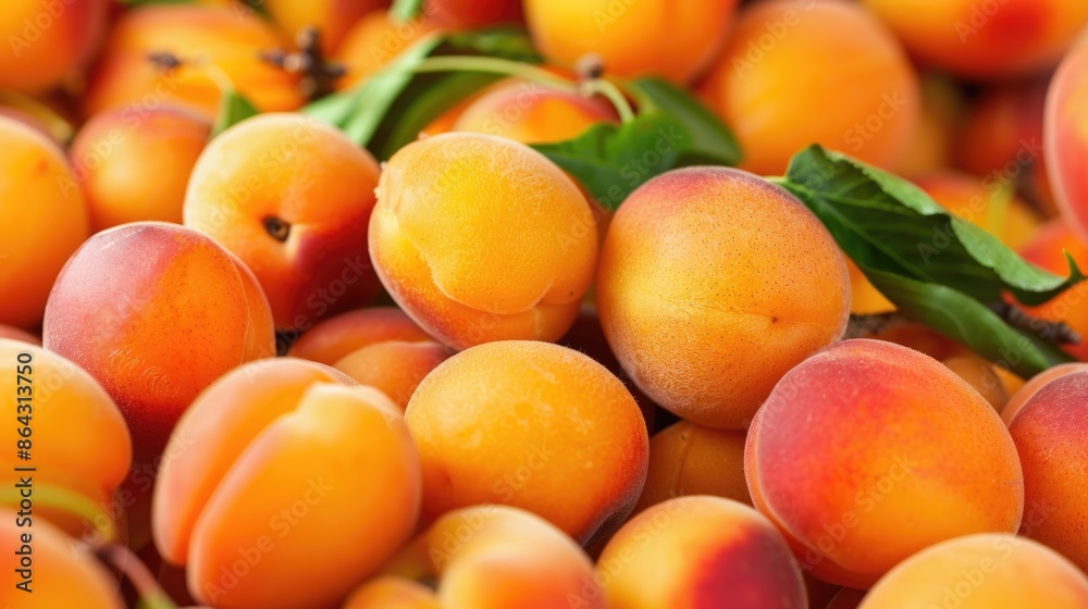 Apricots Background. Fresh Ripe Apricots on White Background, Abundance of Delicious Fruits Apricots Background. Fresh Ripe Apricots on White Background, Abundance of Delicious Fruits