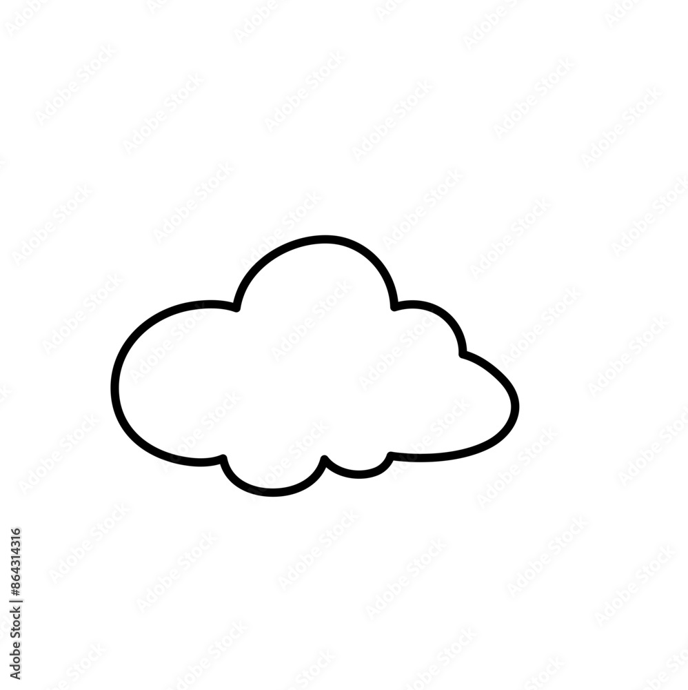 Hand drawn cloud line icon Hand drawn cloud line icon