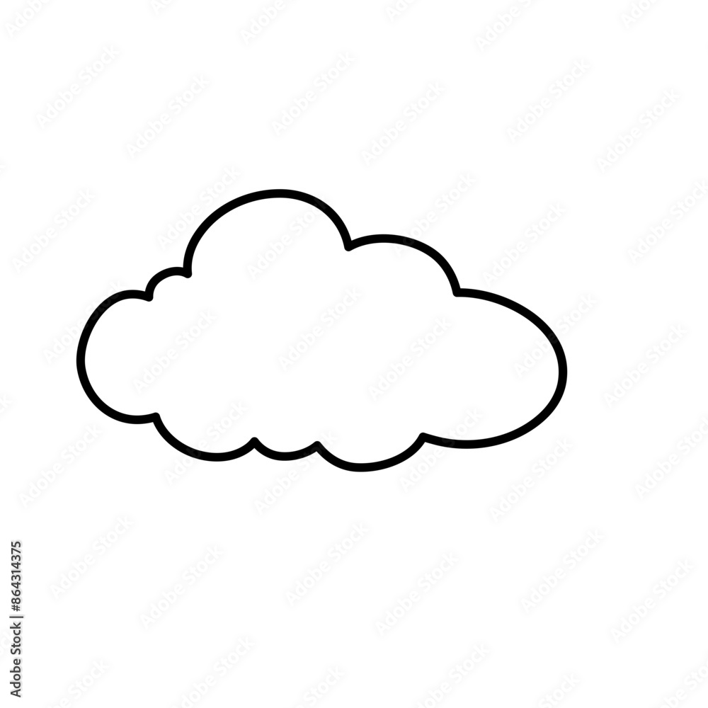 Hand drawn cloud line icon Hand drawn cloud line icon