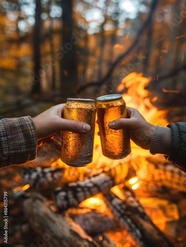 Cheers by the Campfire: A Toast to Friendship and Adventure