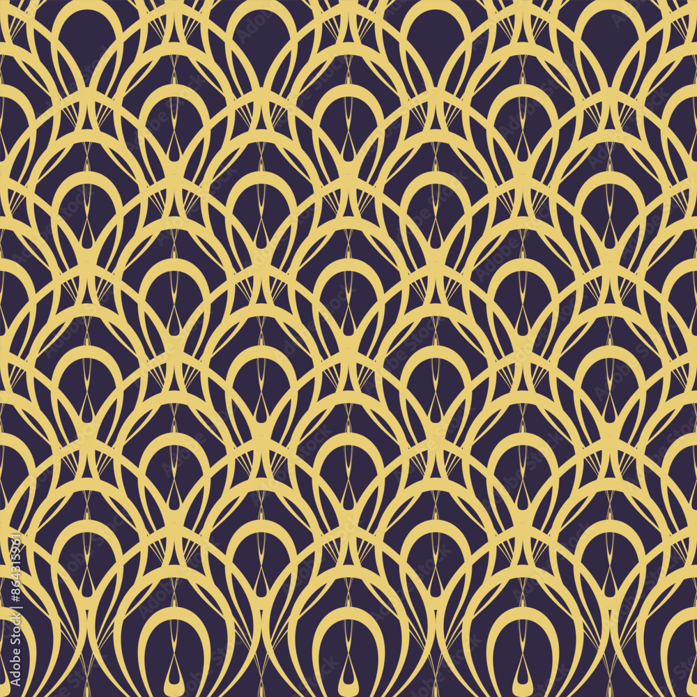 Lux seamless pattern Ar Deco Style 30s. Vector design for print on ...