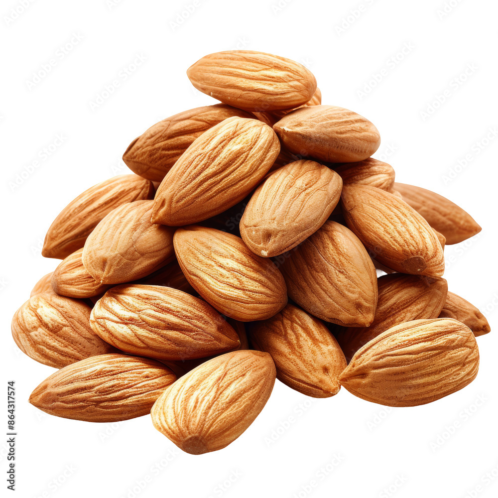 Raw Almond Protein Isolated on Transparent or White Background, PNG Raw Almond Protein Isolated on Transparent or White Background, PNG