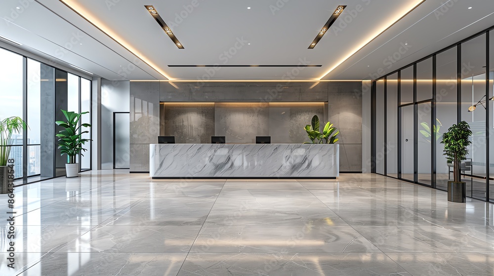 Fototapeta premium Fusion Baroque corporate office with elegant details and minimalist design