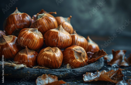A Basket of Freshly Harvested Chestnuts Ready to Eat