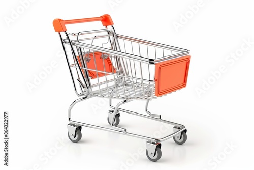 ecommerce shopping cart, modern design, user-friendly interface, isolated on white background