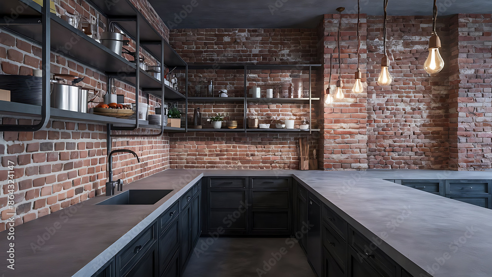Obraz premium Stunning 3D Renderings of Elegant and Realistic Kitchen Interiors