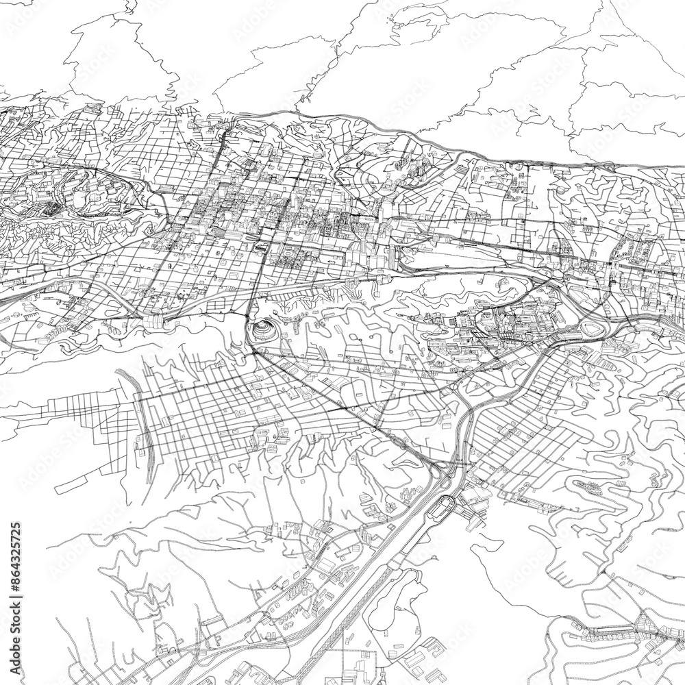 3D illustration of city and urban in Caracas Venezuela 3D illustration of city and urban in Caracas Venezuela