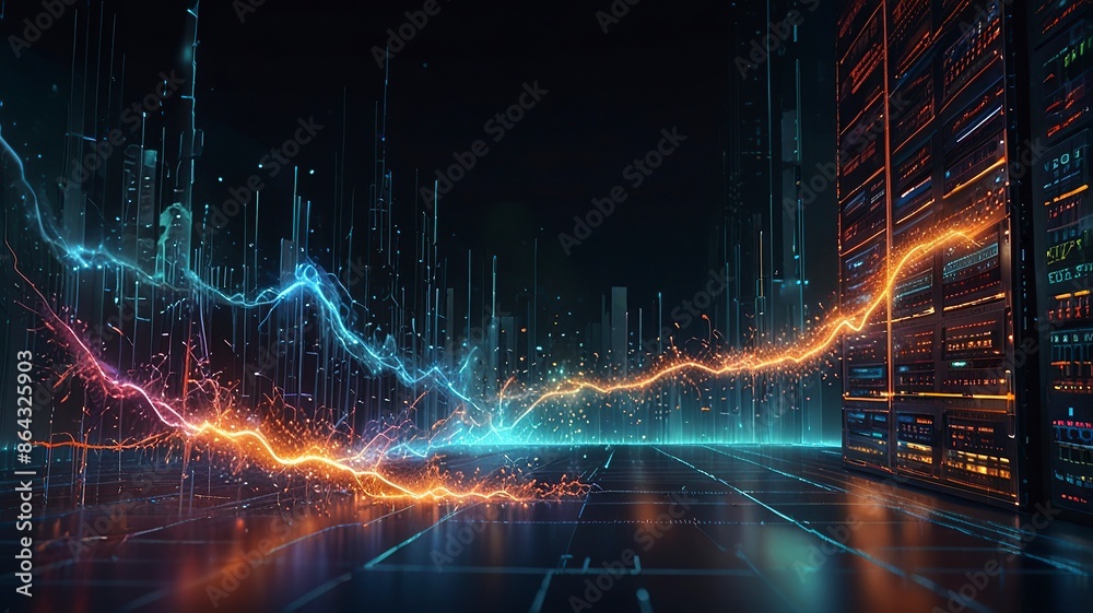 Naklejka premium Digital technology background and software development new cloud computing Business Intelligence background