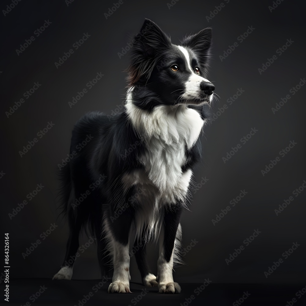 Majestic Border Collie Dog Poses in Studio Lighting Perfection Majestic Border Collie Dog Poses in Studio Lighting Perfection