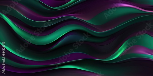 Abstract purple dark green wavy background