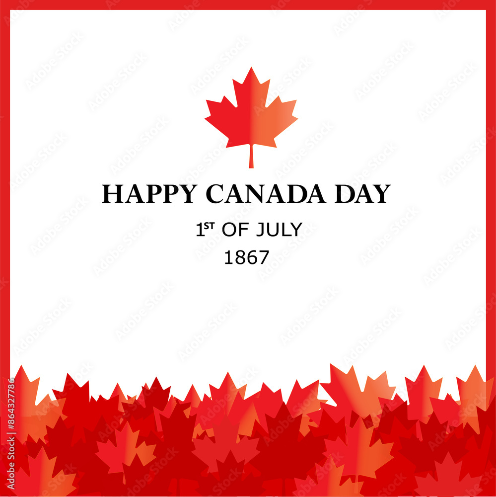 Fototapeta premium Canada independence day, Canada flag, Maple leaf, Seamless Pattern, vector design, Template for designs