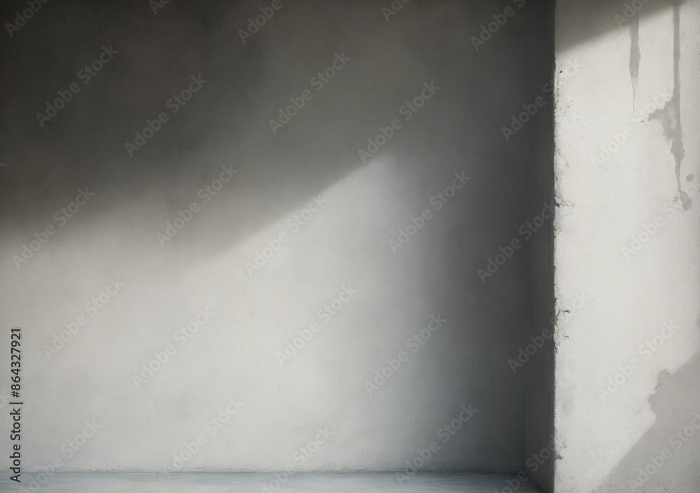 concrete wall and concrete floor with shadows and plain gray texture concrete wall and concrete floor with shadows and plain gray texture