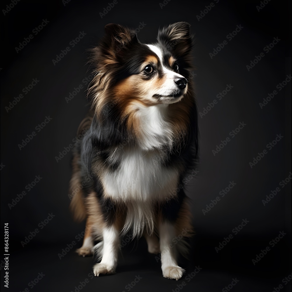 Majestic Shetland Sheepdog Pose in Studio Lighting Perfection Majestic Shetland Sheepdog Pose in Studio Lighting Perfection