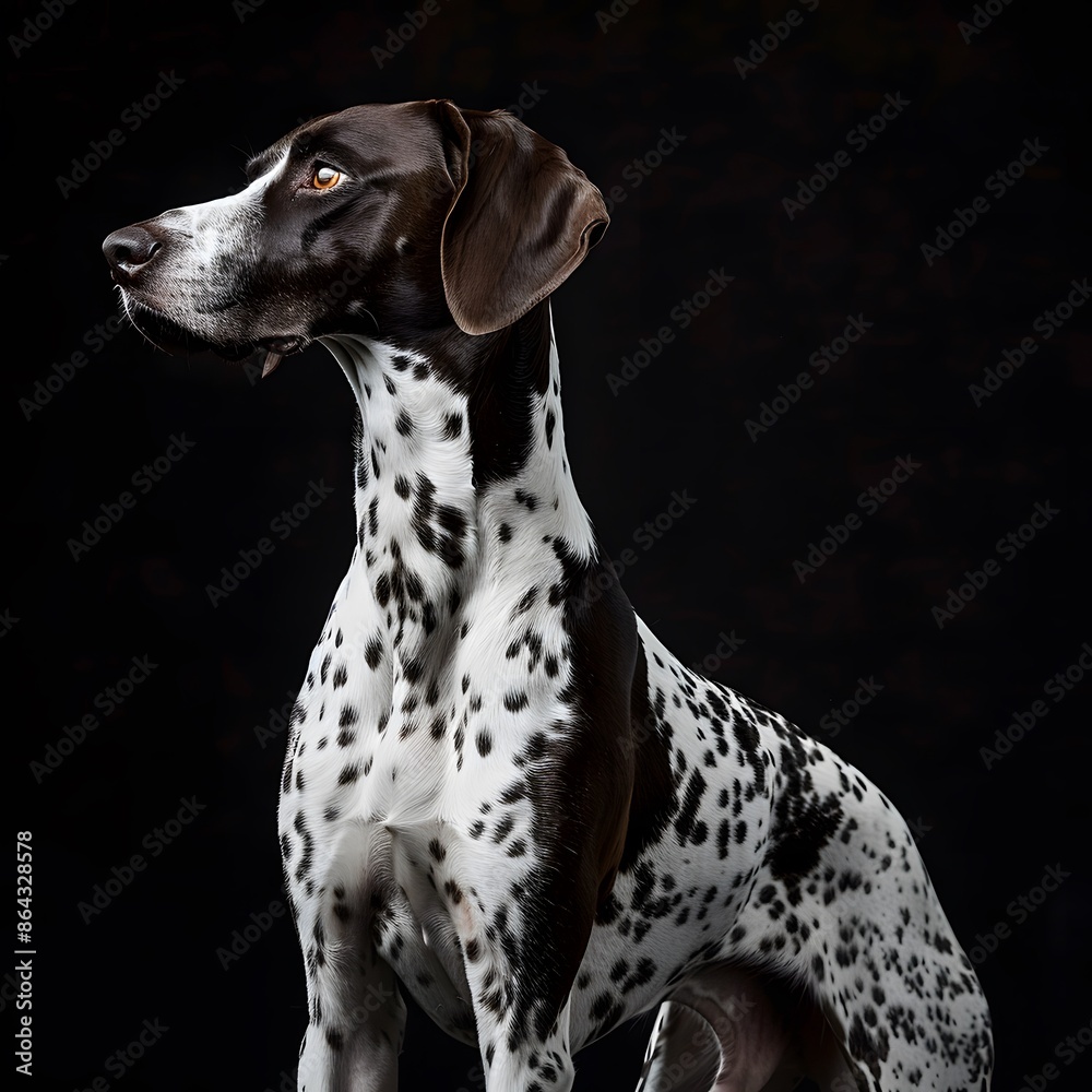 Majestic Pointer Dog Pose in Professional Studio Lighting Majestic Pointer Dog Pose in Professional Studio Lighting