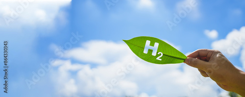 h2 clean hydrogen energy concept. Environment. Green industry and alternative energy. Future climate-friendly energy solutions for net zero goals