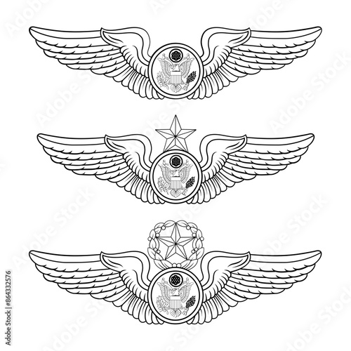 Air Force Enlisted Aircrew Wings Vector File,  
Blank, outline vector, SVG Badge, DXF, CNC Router File, Laser Engraving, Cricut, Ezcad, Digital Cutting File for laser cutting, laser engravi