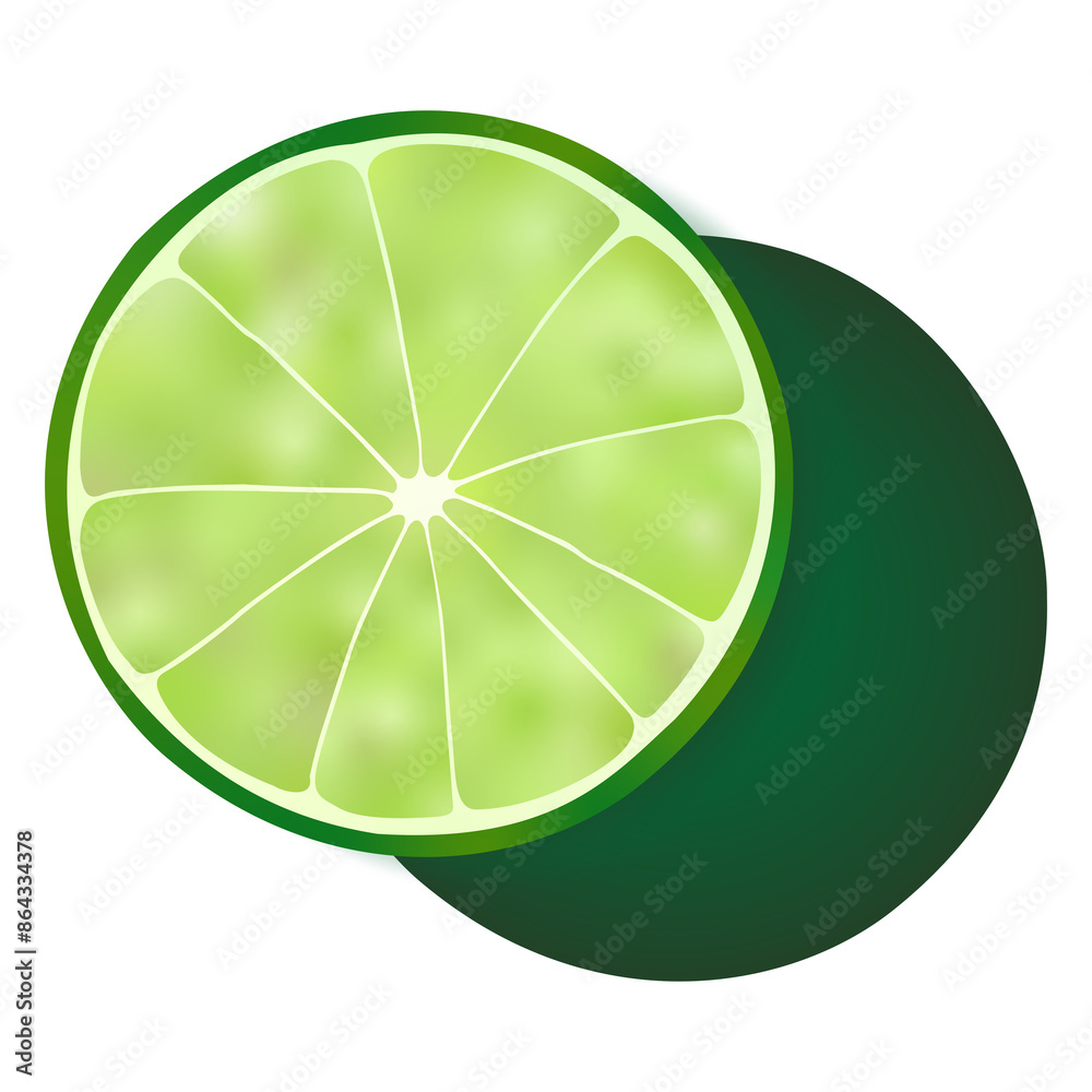 Realistic lime slices isolated fruit on transparent background. Realistic lime slices isolated fruit on transparent background.