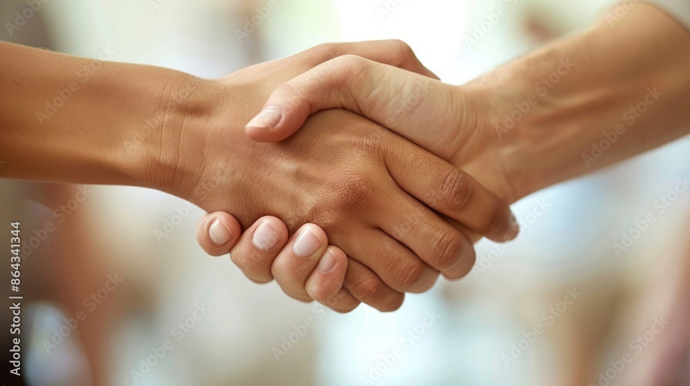 Two hands shaking in a gesture of agreement, partnership, and collaboration. Two hands shaking in a gesture of agreement, partnership, and collaboration.