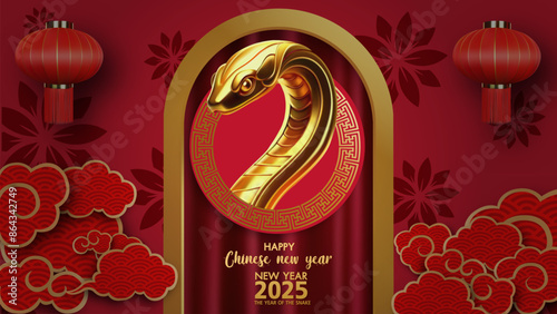 Happy Chinese new year 2025 Zodiac sign year of the Snake
