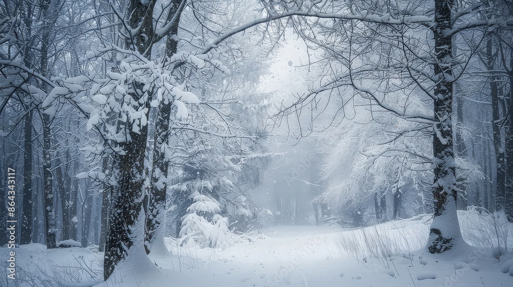 Snowy Forest Path in Winter Wonderland Snowy Forest Path in Winter Wonderland