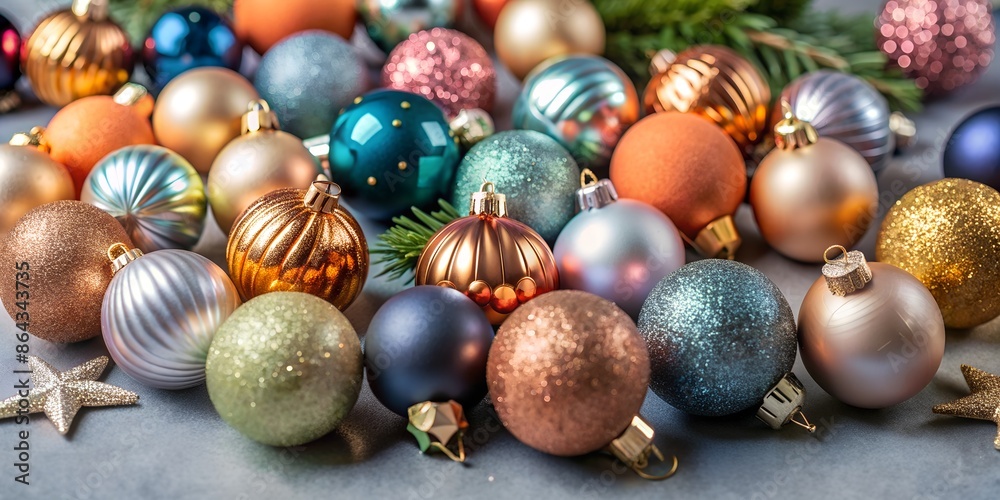 New Year's background from multi-coloured Christmas balls. The atmosphere of anticipation of the holiday and New Year's miracle. Postcard, invitation, congratulations, certificate, banner, flyer. New Year's background from multi-coloured Christmas balls. The atmosphere of anticipation of the holiday and New Year's miracle. Postcard, invitation, congratulations, certificate, banner, flyer.