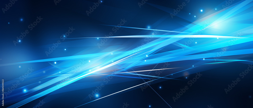 Fototapeta premium Blue shiny hi-tech motion background. Vector design with futuristic and dynamic elements.