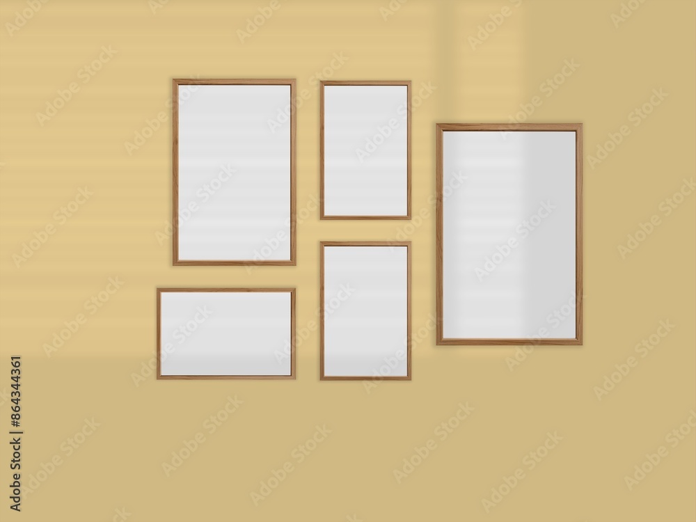 Blank wall frames mockup, concept of proposal and design phase of a product background Blank wall frames mockup, concept of proposal and design phase of a product background