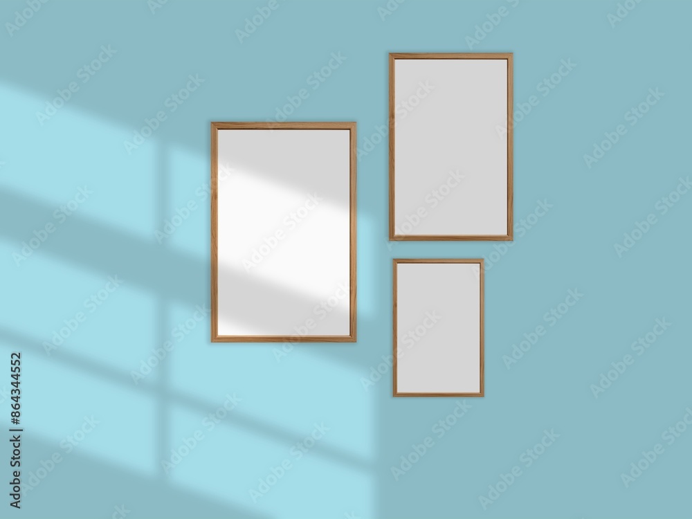 Blank wall frames mockup, concept of proposal and design phase of a product background Blank wall frames mockup, concept of proposal and design phase of a product background