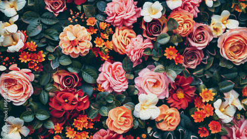 Beautiful flowers background, banner for greeting card