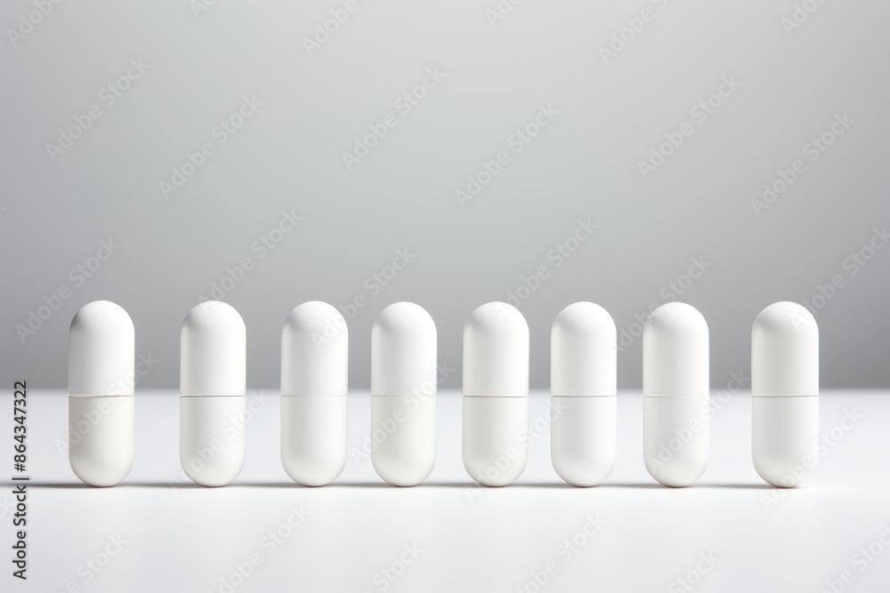 white pain pills arranged in a row on a white background Show health problems. white pain pills arranged in a row on a white background Show health problems.