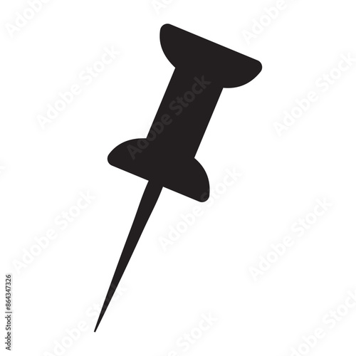 push pin icon, Thumbtack for note attach. Paperclip symbol Pushpin flat style , needle for fixing on a board or map stock vector for web or app, office stationery pin icon