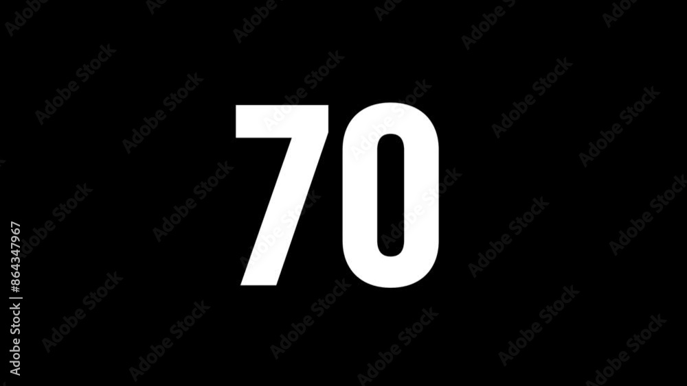 Fiery number 70 with glitch effect and alpha channel, number seventy Fiery number 70 with glitch effect and alpha channel, number seventy