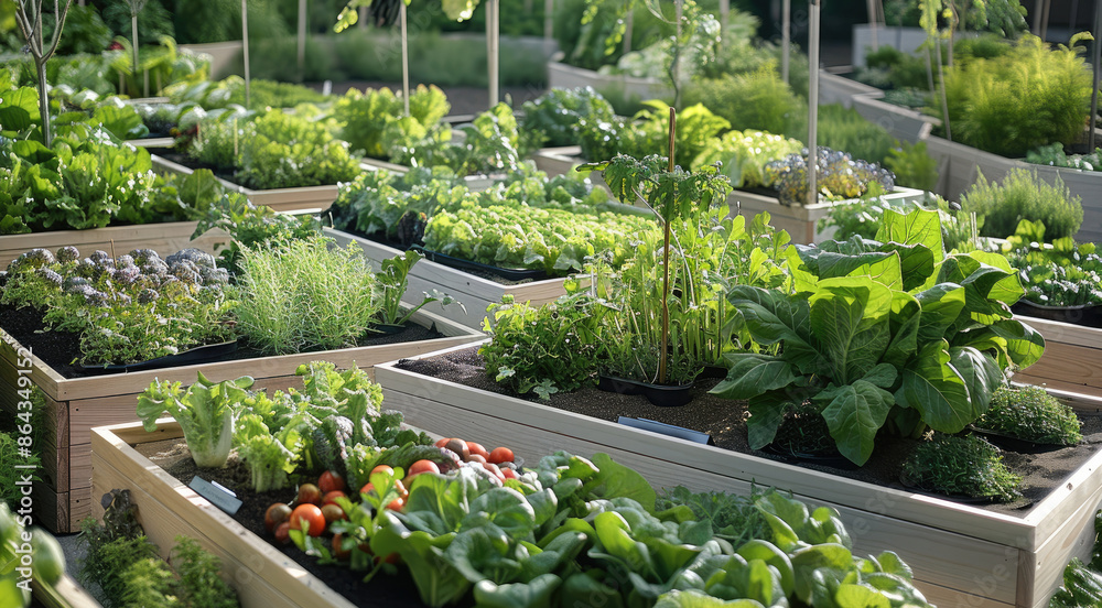 Raised vegetable gardens paper. Generative AI. Raised vegetable gardens paper. Generative AI.